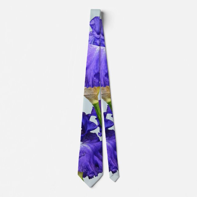 Triple Purple Iris Neck Tie (Front)