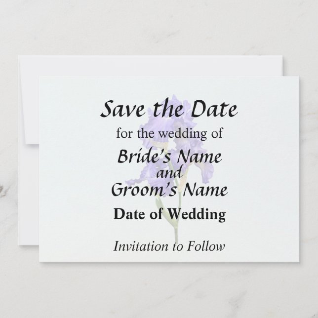Triple Purple Iris Save The Date (Front)