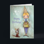 Triple Scoop - Birthday Card<br><div class="desc">From my "She Believed" series.  "She Believed in Triple Scoops". ©studiodudaart
Because sometimes more is more. 
Feel free to change inside/outside text to suit your needs/occasion/recipient.</div>
