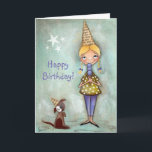 Triple Scoop - Birthday Card<br><div class="desc">From my "She Believed" series.  "She Believed in Triple Scoops". ©studiodudaart
Because sometimes more is more. 
Feel free to change inside/outside text to suit your needs/occasion/recipient.</div>