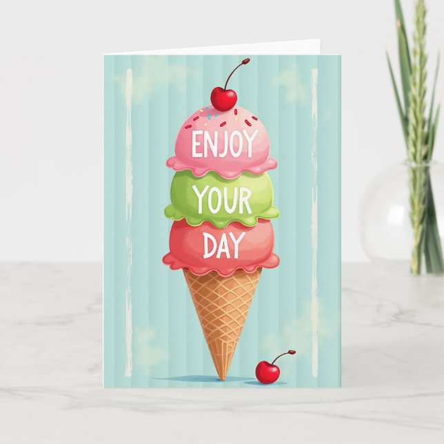 Triple Scoop Birthday Card (Front)