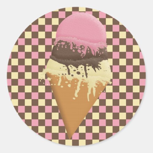 Triple_Scoop Ice Cream Cone Stickers