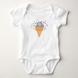 Triple Scoop Rainbow Ice Cream Baby Bodysuit