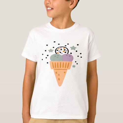 Triple Scoop Rainbow Ice Cream T_Shirt