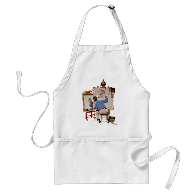 Triple Self-Portrait Adult Apron (Front)