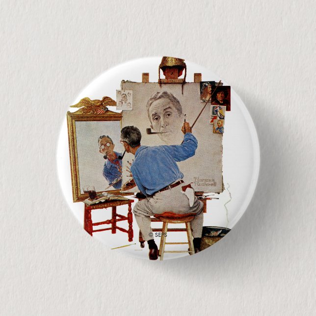 Triple Self-Portrait Button (Front)