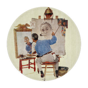 Triple Self-Portrait Cutting Board