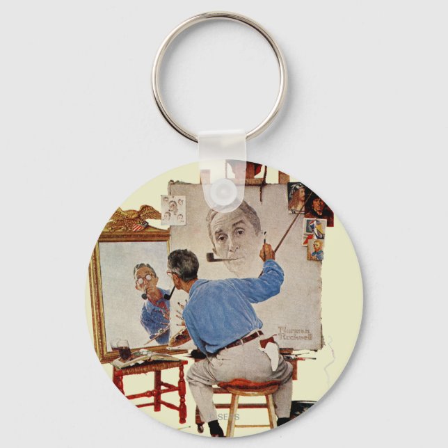 Triple Self-Portrait Keychain (Front)