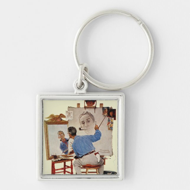 Triple Self-Portrait Keychain (Front)