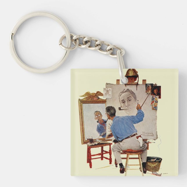 Triple Self-Portrait Keychain (Front)