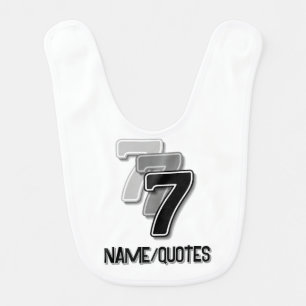 Triple Seven Graphic – Minimalist Modern Art Baby Bib