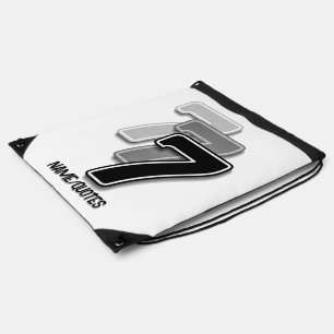 Triple Seven Graphic – Minimalist Modern Art Drawstring Bag