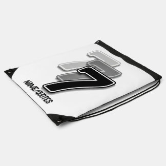 Triple Seven Graphic – Minimalist Modern Art Drawstring Bag