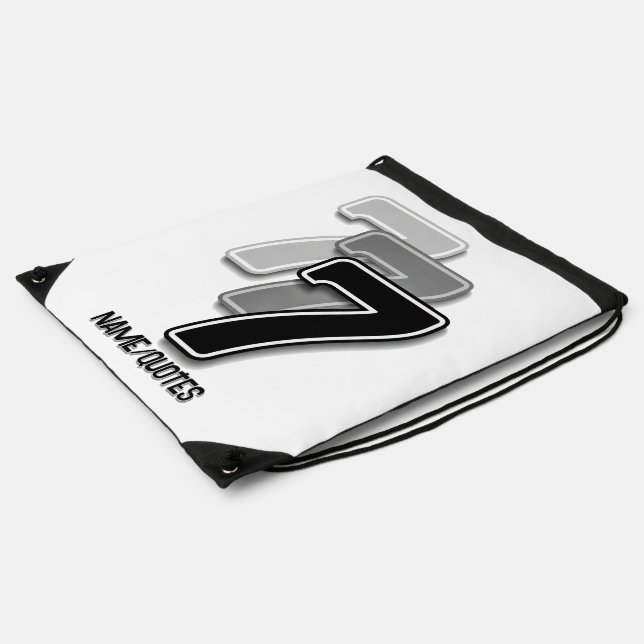 Triple Seven Graphic – Minimalist Modern Art Drawstring Bag (Side)