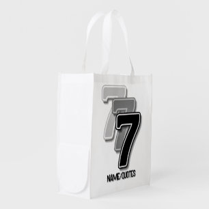 Triple Seven Graphic – Minimalist Modern Art Grocery Bag