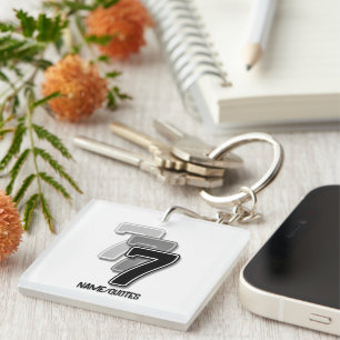 Triple Seven Graphic – Minimalist Modern Art Keychain