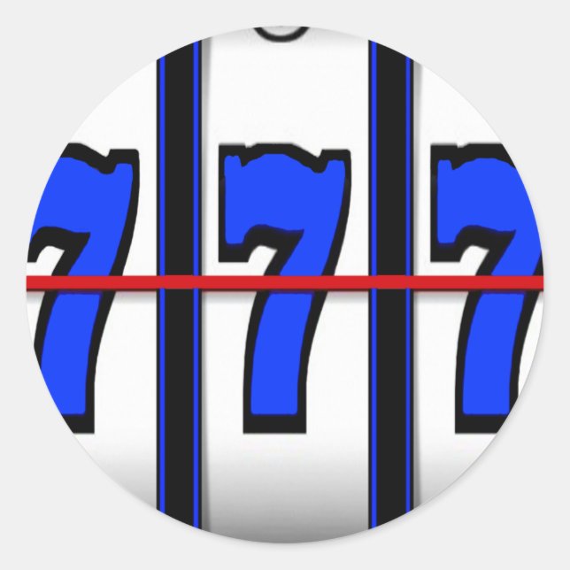 TRIPLE SEVEN'S SLOTS CLASSIC ROUND STICKER (Front)