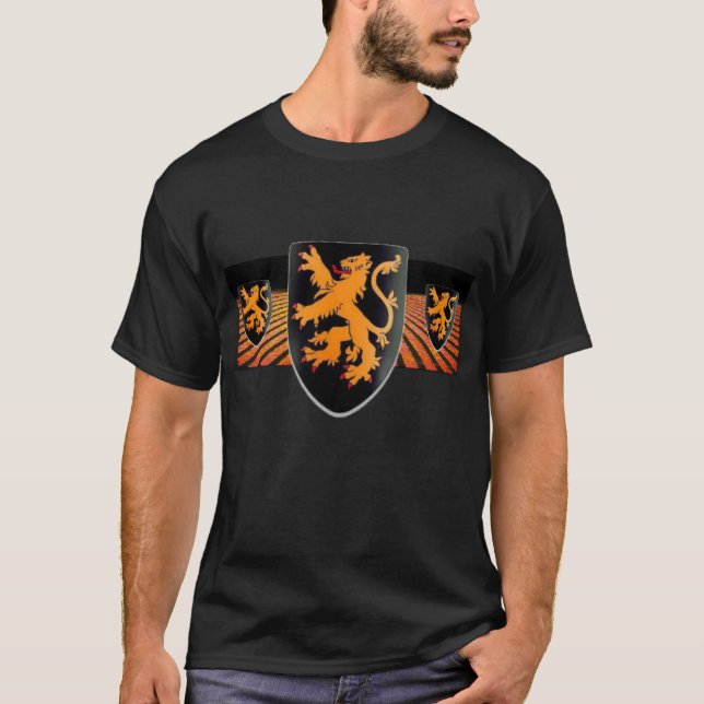 Triple Shield Rampant Lion T-shirt (Front)