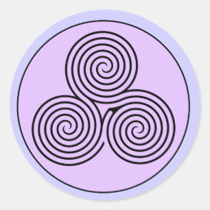 Triple Spiral Labyrinth Classic Round Sticker