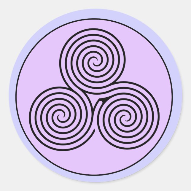 Triple Spiral Labyrinth Classic Round Sticker (Front)