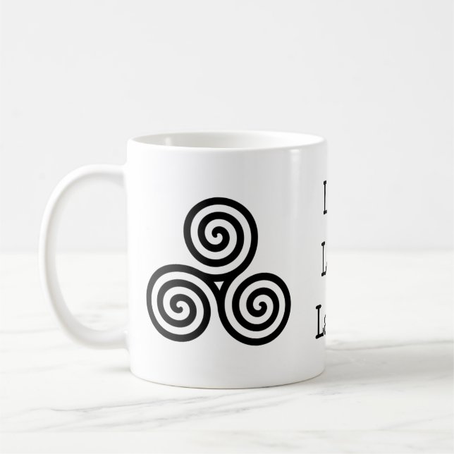 Triple spiral Live Love Laugh Coffee Mug (Left)