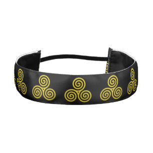 Triple spiral Live Love Laugh Gold Athletic Headband