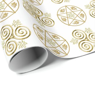 Triple-Spiral & Pentacle -1- Wrapping Paper