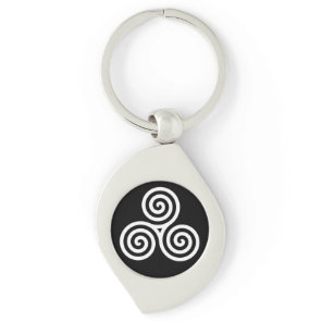 Triple spiral White Keychain