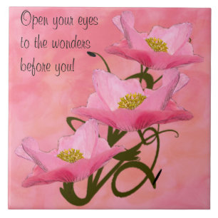 Triple Stack Pretty Pink Poppies Tile