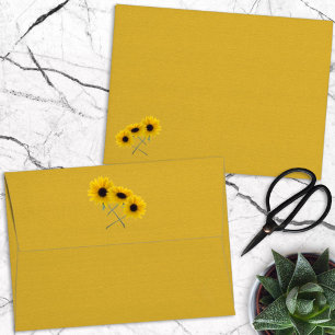 Triple Sunflower Photo Front Back Flap  Envelope
