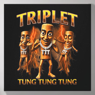 Triple T Tung Tung Tung Sahur Memes For Boys Kids Canvas Photo Tile