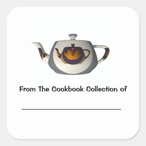 Triple Teapots Personalized Bookplate