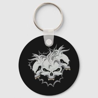 Triple Terror Skulls Keychain