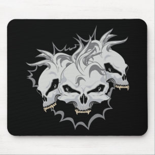 Triple Terror Skulls Mouse Pad