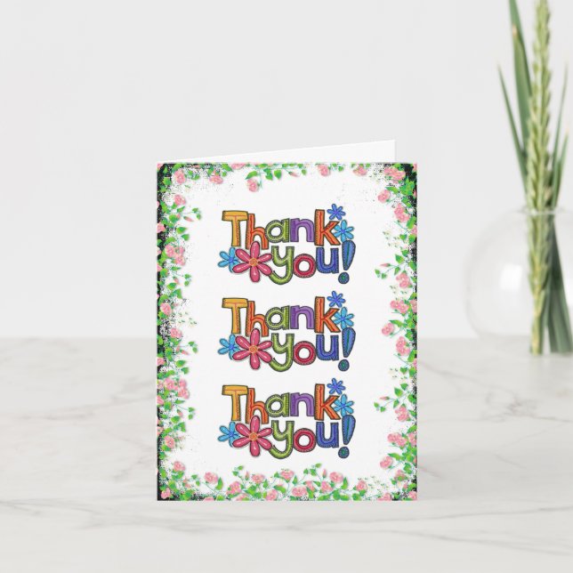 Triple Thanks Thank You Card (Front)