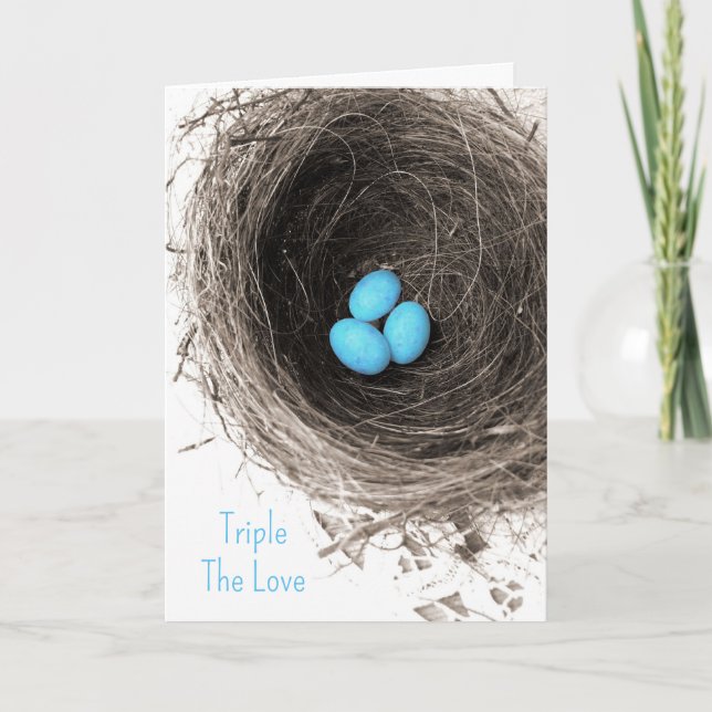 Triple The Love Triplets Congratulations Card (Front)