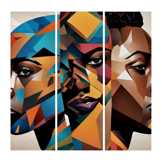 Triple Threat African American Black Woman Triptych (Front)