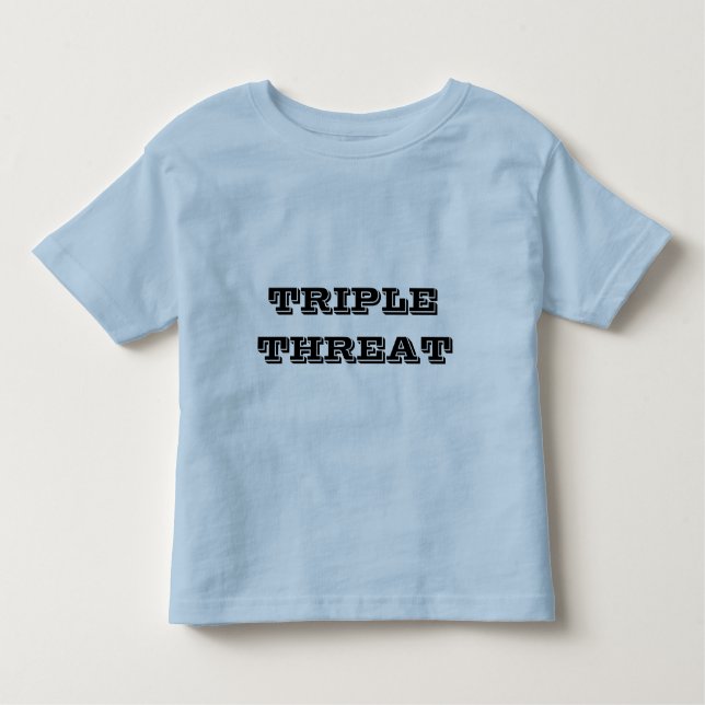 Triple Threat funny kids t-shirt (Front)