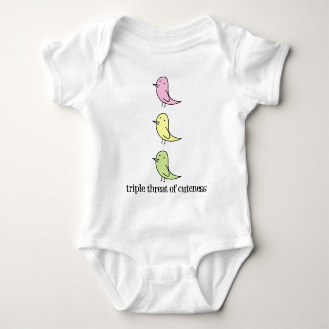 Triple Threat of Cuteness Baby Bodysuit (Front)