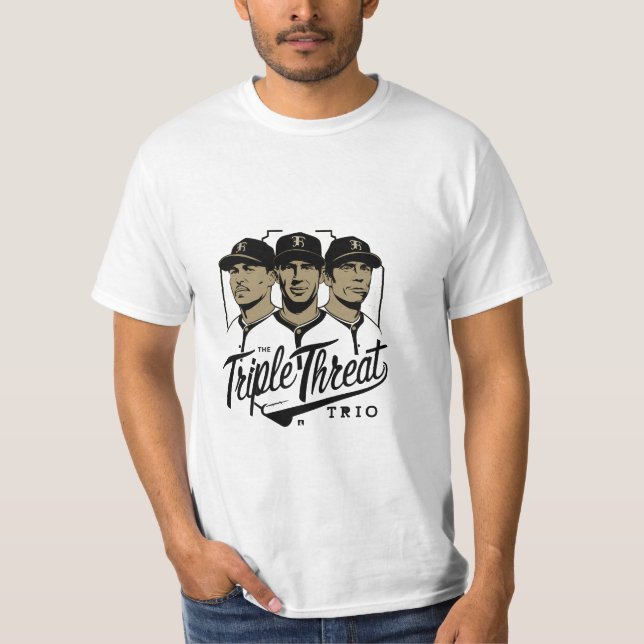 triple threat trio baseball game lover graphic T-Shirt (Front)