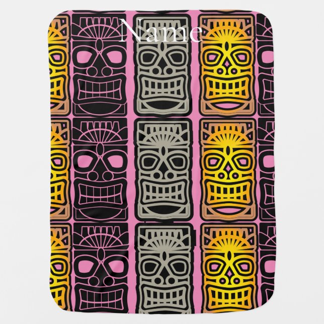 Triple Tiki Sculptures Thunder_Cove Baby Blanket (Front)