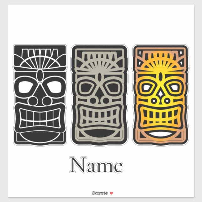 Triple Tiki Sculptures Thunder_Cove Sticker (Sheet)