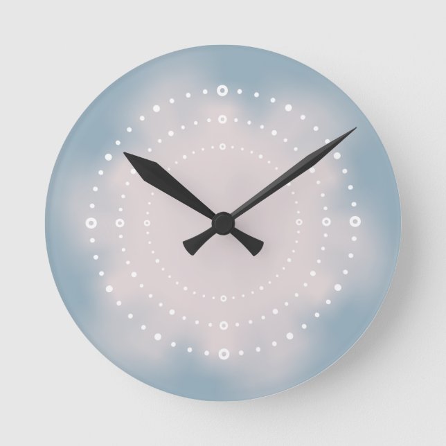 Triple Time Marks Round Clock (Front)