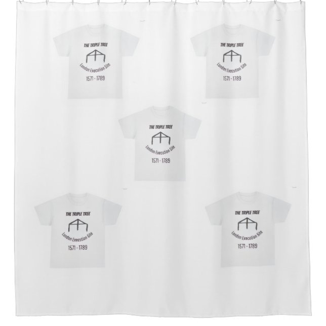 Triple Tree Tee Shower Curtain (Front)