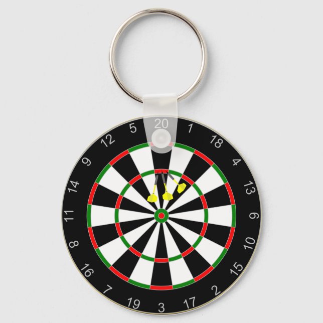 Triple Triple Twenty Dart Board Group Keychain (Front)