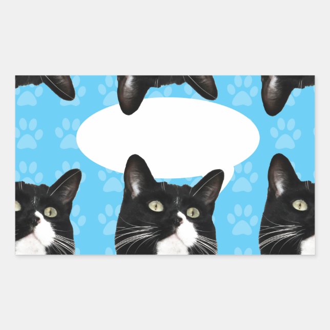 Triple Trouble Cat Custom Fun Art Design Rectangular Sticker (Front)