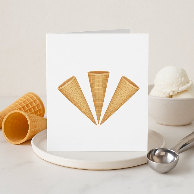 Triple Waffle Ice Cream Cone Summer Dessert Invitation (Creator Uploaded)