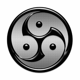 Triple Yin Yang - Metal & Glossy Black Cutout