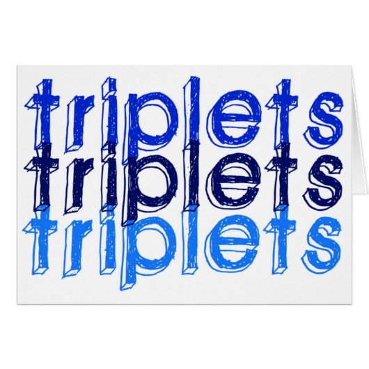 Triplet Boys Cards (Front Horizontal)