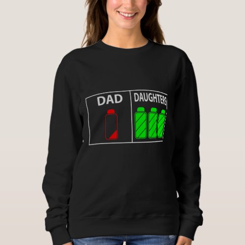 Triplet Dad of Three Daughters Funny Fathers Day  Sweatshirt